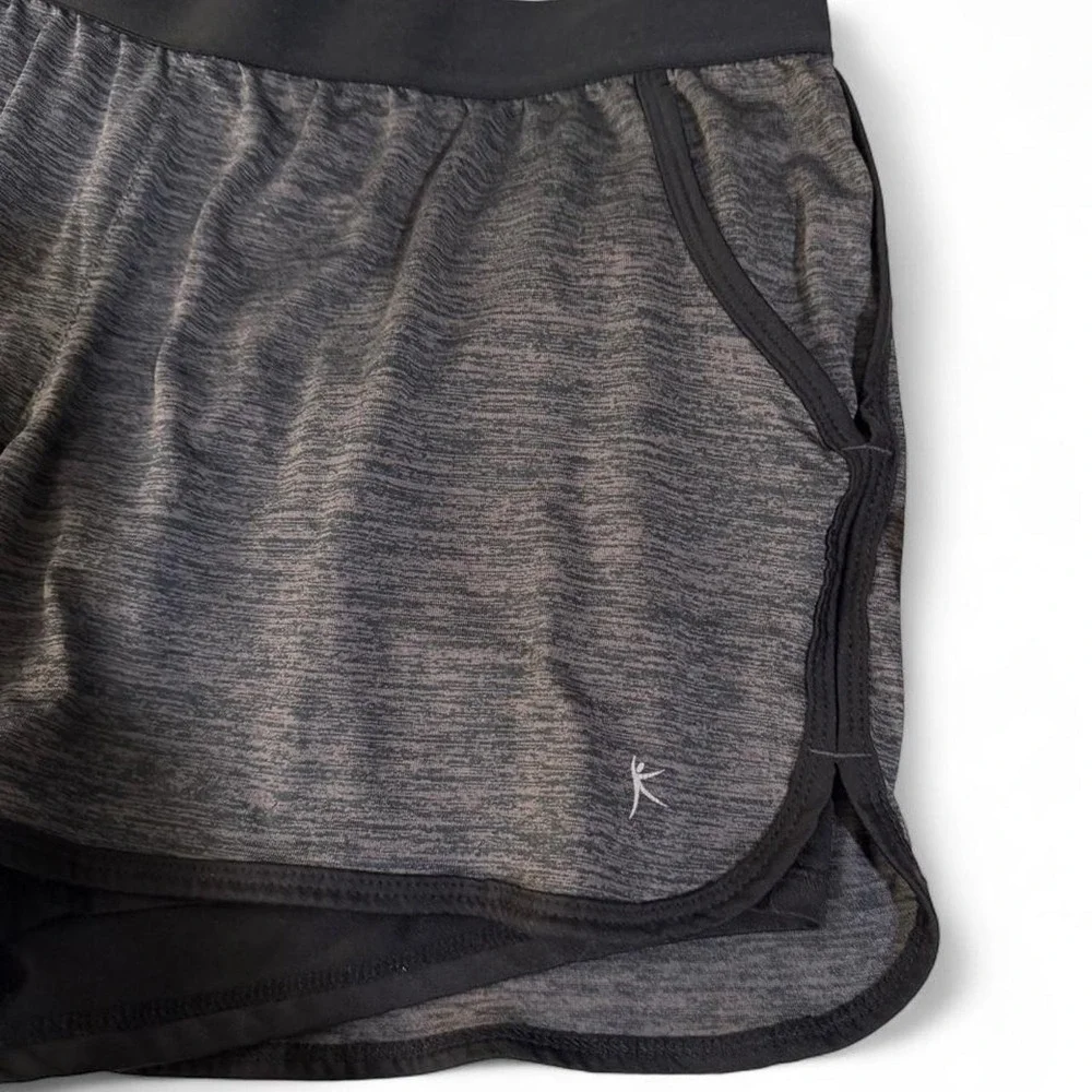 Danskin Now Womens Gray Space Dye Athletic Shorts XL 16-18 Inner Liner Pockets